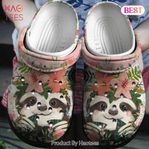 Floral Sloth Cute Animal Gift For Lover Rubber clog Shoes Comfy Footwear Exclusive