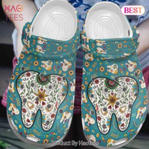 Flower Teeth Shoes – Cute Tooth Pattern Dentist Custom Shoe Birthday Gift For Boy Girl Men Women