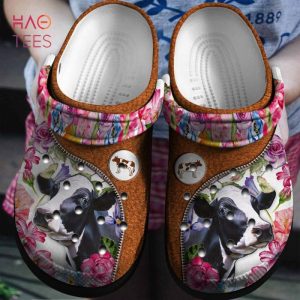 Flowers And Cow Clogs Shoes