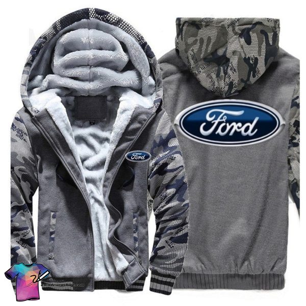 Ford Logo Camo Version Full Print Fleece Hoodie