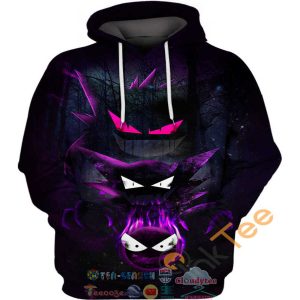 Gengar Three Evolve Level Pokemon Hoodie 3D