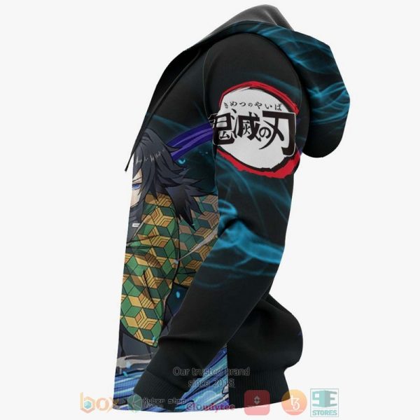 Giyu Tomioka Kimetsu Anime Black 3D Hoodie