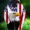 God Bless America Eagle 3D Zip Hoodie