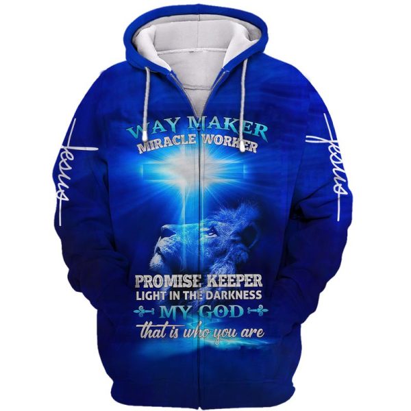 God Lion Way Maker Miracle Worker 3D Hoodie