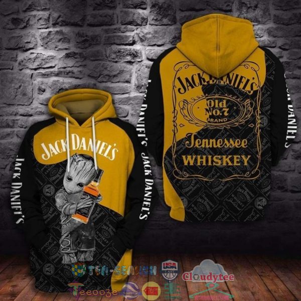 Groot Hug Jack Daniel’S Tennessee Whiskey 3D Hoodie