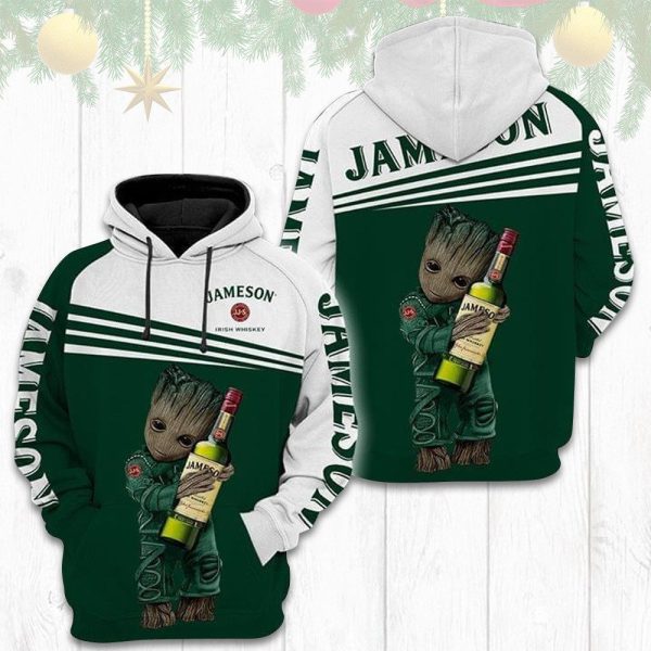 Groot Hug Jameson Irish Whiskey 3D Hoodie