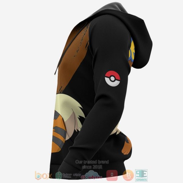 Growlithe Pokemon Anime Dark Style 3D Hoodie