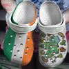 Half Irish Flag Half Irish Symbols Clogs Shoes