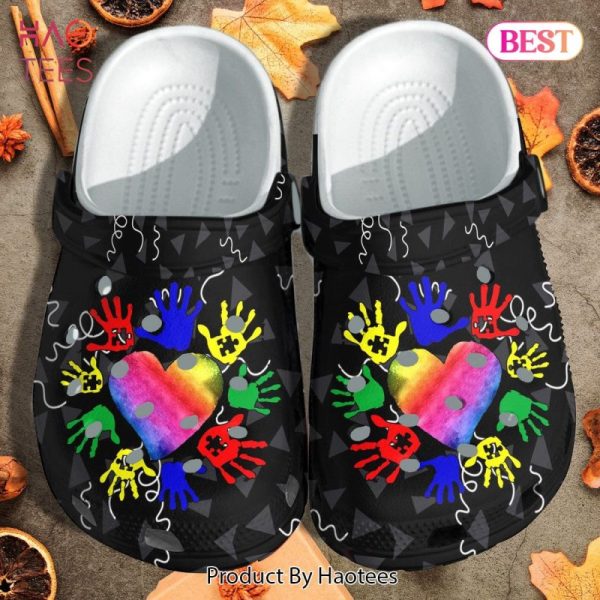 Hands Protect Heart Autism Awareness Shoes Clogs Birthday Christmas Gifts For Men Women Exclusive