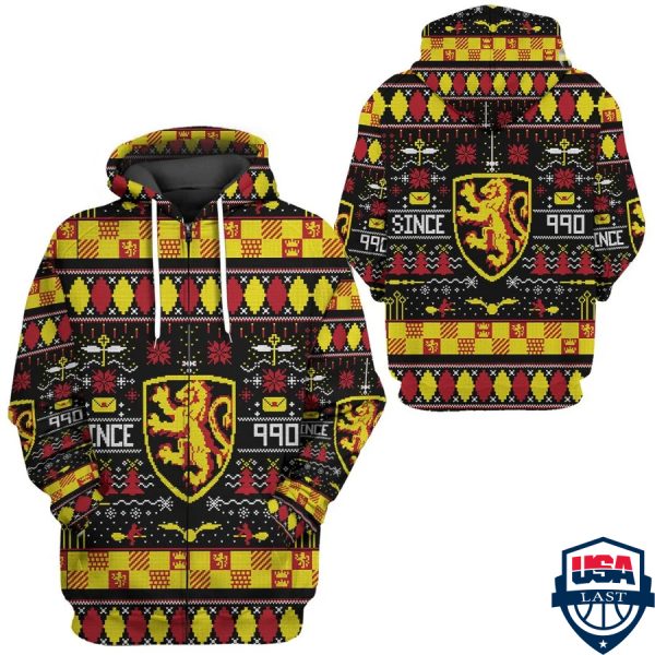 Harry Potter Gryffindor House Ugly Pattern 3D Hoodie Apparel