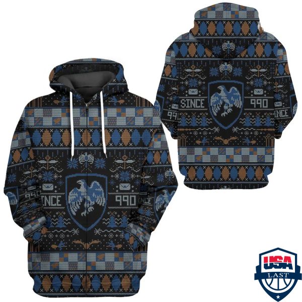 Harry Potter Ravenclaw House Ugly Pattern 3D Hoodie Apparel