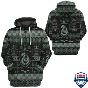 Harry Potter Slytherin House Ugly Pattern 3D Hoodie Apparel