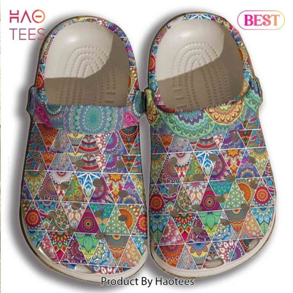 Hippie Bohemian Pattern Croc Shoes Men Women – Free Flower Shoes Crocbland Clog Gifts For Mother Day