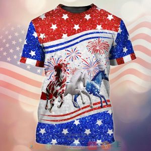 Horse Firework Independence Day Shirt