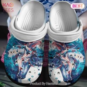 Horse Head Watercolor Shoes clogs Birthday Gift For Men Women Exclusive