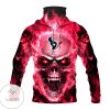 Houston Texans Skull Fire Pink Mask Hoodie