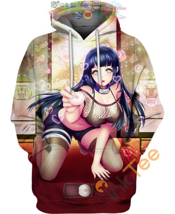 Hyuga Hinata Ahegao Naruto Hoodie 3D