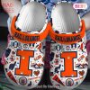 Illiois Fighting Illini NCAA Sport Crocs Crocband Clogs Shoes Comfortable For Men Women and Kids