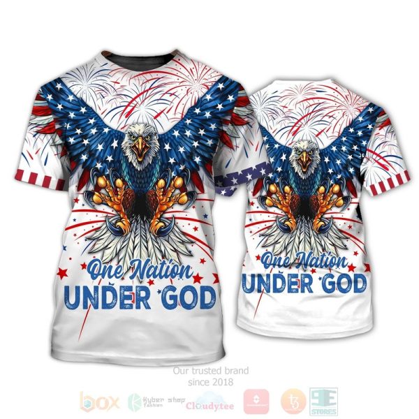 Independence Day Is Coming Eagle One Nation Under God 3D Hoodie