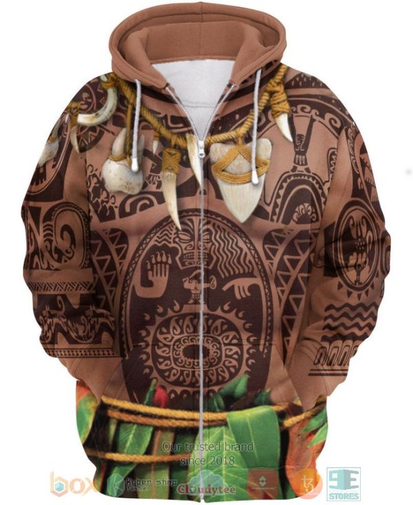 Indian Aboriginal Tattoo Moana Maui Native American 3D Shirt