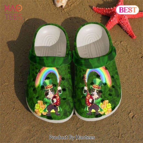 Irish Cat Rainbow Rubber Crocs Clog Shoes Comfy Footwear