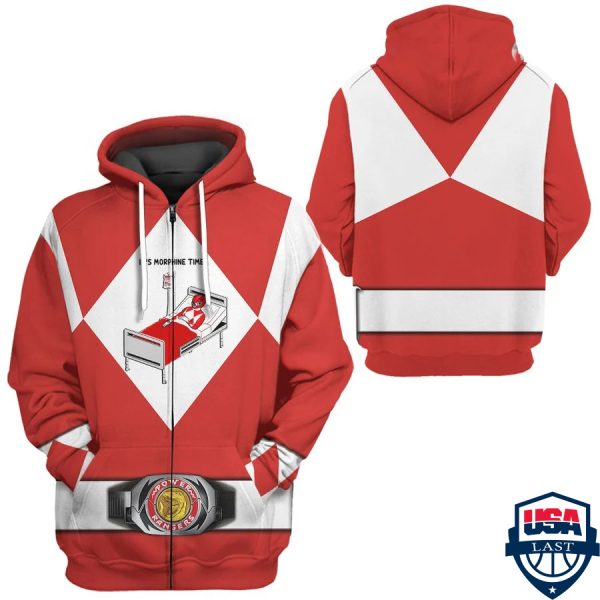 It’S Morphine Time Red Ranger 3D Hoodie Apparel