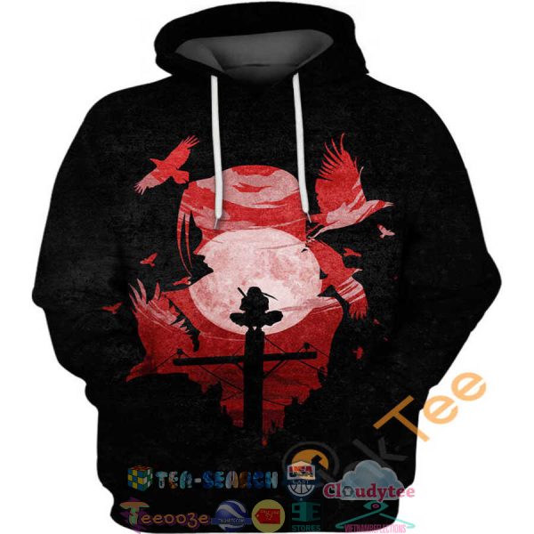 Itachi Uchiha Naruto Moon Hoodie 3D