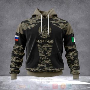 Italia Stand With Russia Slava Russia Camo 3D Hoodie