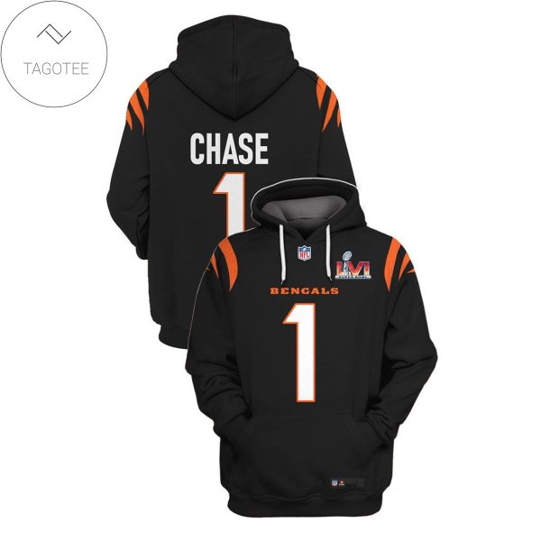 Ja’Marr Chase No 1 Cincinnati Bengals Black Hoodie