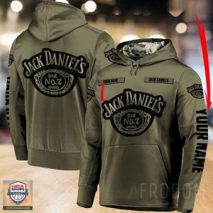 Jack Daniel’S Army Custom Name 3D All Over Print Hoodie