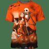 Jack Skelington And Sally Halloween Night 3D Shirt