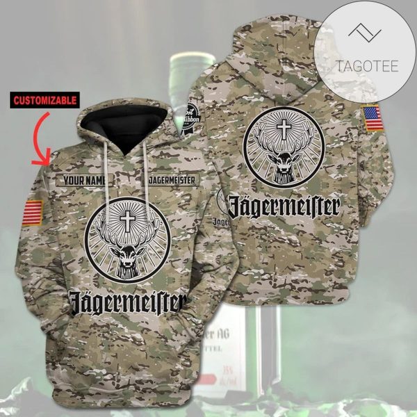 Jagermeister Camo Printed All Over Print Hoodie