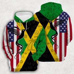 Jamaica Flag And Symbols Dual Citizen Hoodie