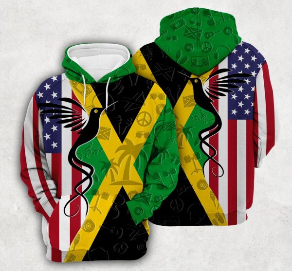 Jamaica Flag And Symbols Dual Citizen Hoodie