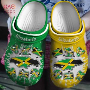 Jamaica Flag Bleached Personalized Clog Shoes