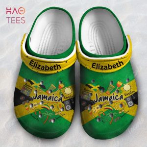 Jamaica Flag Heart With Symbols Custom Your Name Clogs Shoes