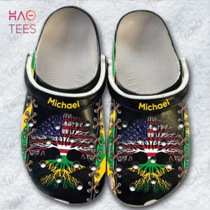 Jamaica Roots Gift Jamaican American Flag Clogs Shoes