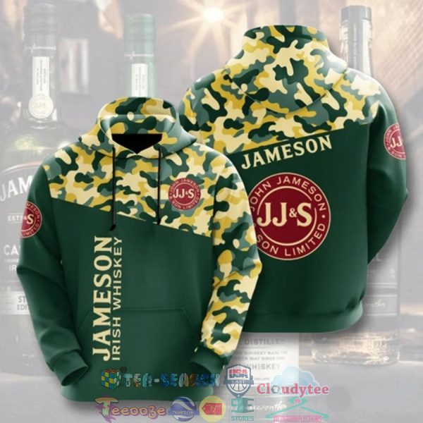 Jameson Irish Whiskey Camo 3D Hoodie