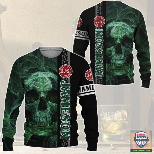 Jameson Irish Whiskey Skull 3D All Over Print Hoodie T-Shirt