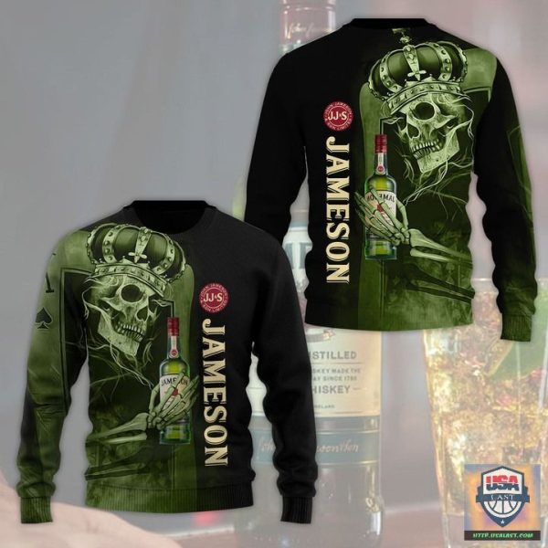 Jameson Whisky King Skull 3D All Over Print Hoodie T-Shirt