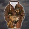 Jesus And Lion Faith Over Fear 3D Hoodie