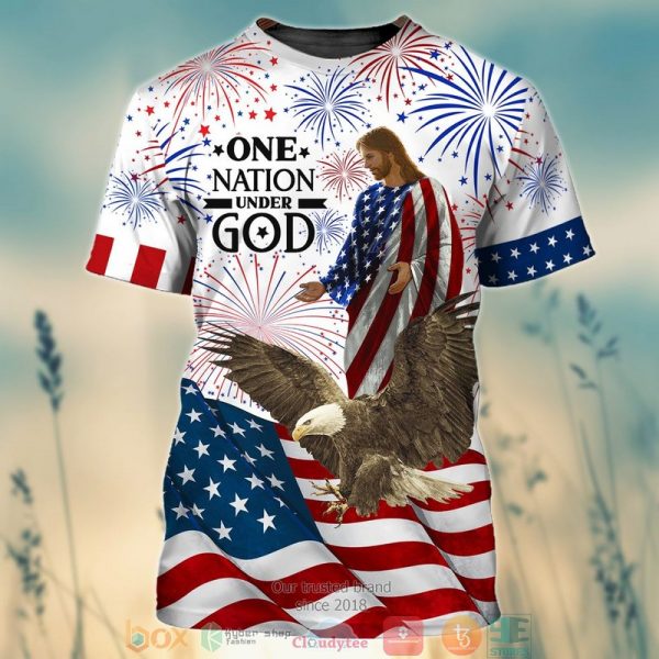 Jesus Eagle One Nation Under God Independence Day Shirt