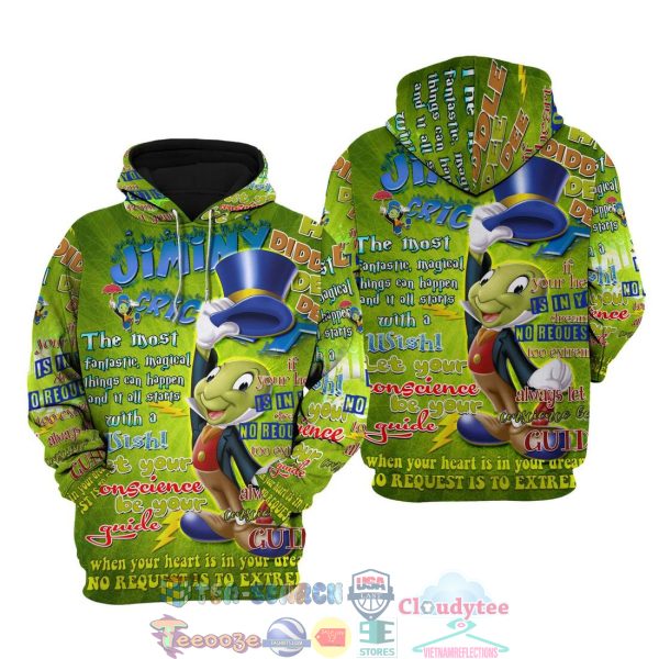 Jiminy Cricket Words Pattern Disney Quotes Hoodie 3D