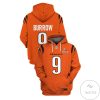 Joe Burrow No 9 Cincinnati Bengals Orange Hoodie