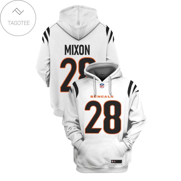 Joe Mixon Mo 28 Cincinnati Bengals White Hoodie