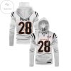 Joe Mixon Mo 28 Cincinnati Bengals White Mask Hoodie