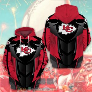 Kansas City Chiefs Nfl Red Black 3D Hoodie