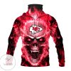 Kansas City Chiefs Skull Fire Pink Mask Hoodie