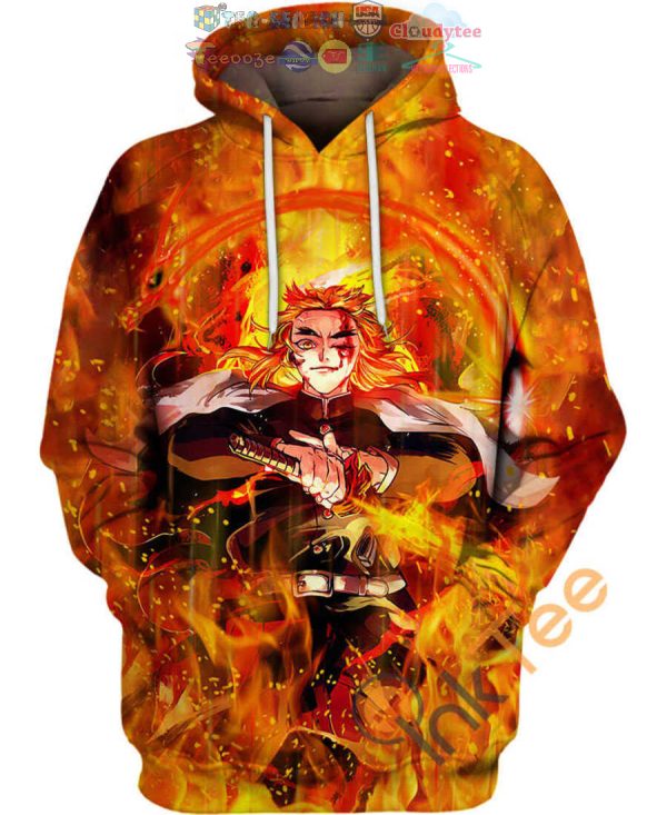 Kyojuro Rengoku Flame Pillar Demon Slayer Hoodie 3D