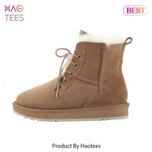 Leather Snow Boots with Natural Wool Lining for Women